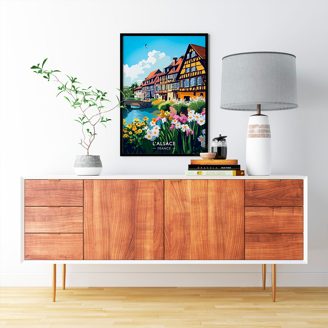 Affiche cigogne Alsace
