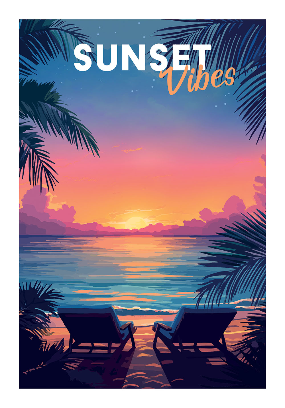 Affiche coucher de soleil