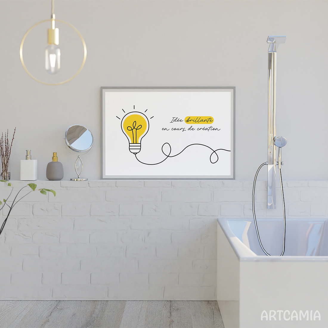 Affiche drôle salle de bain