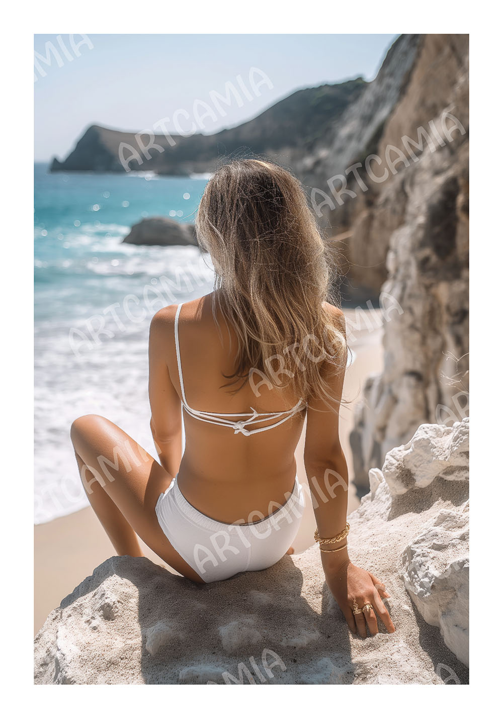Affiche femme plage