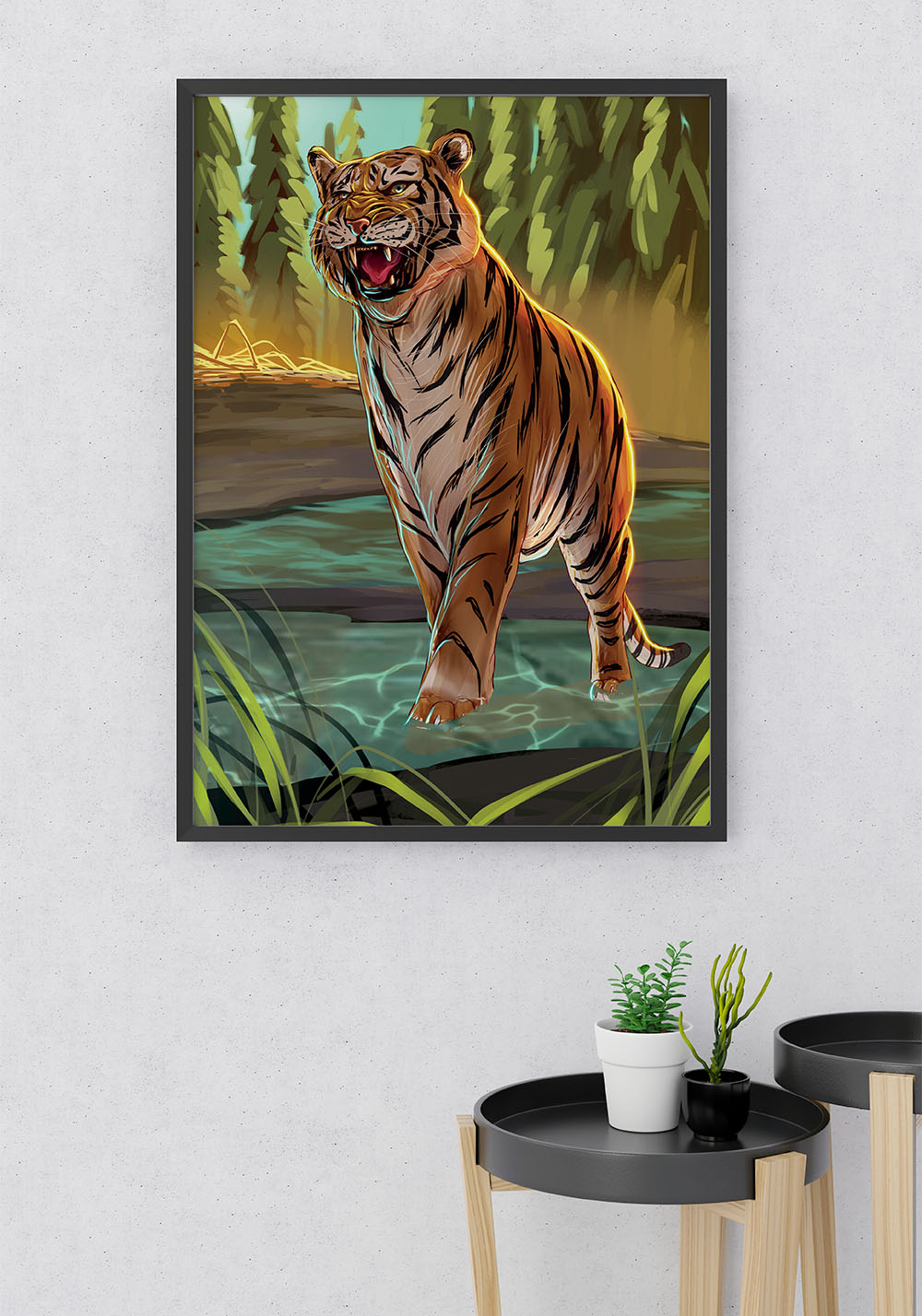 Affiche jungle tigre