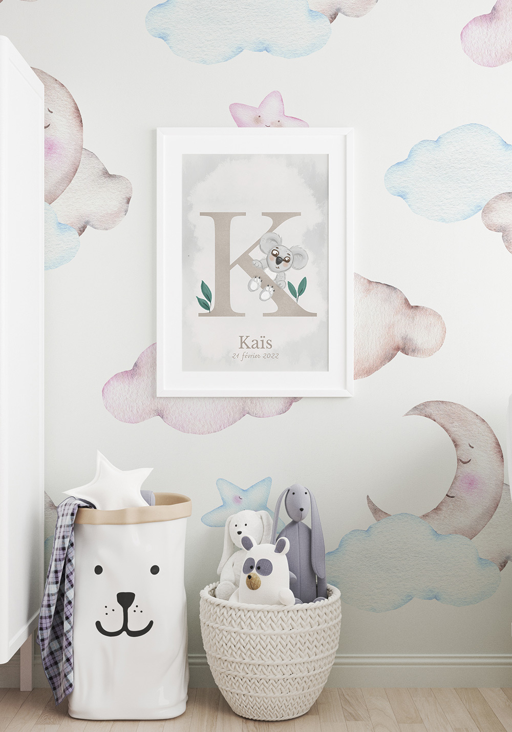 Affiche lettre alphabet K animal koala Artcamia