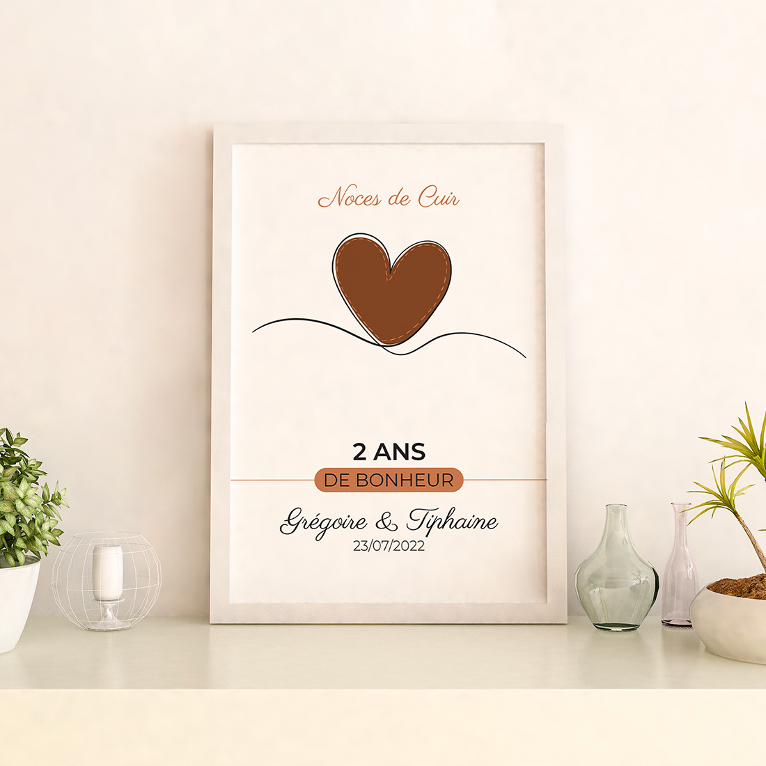 Affiche mariage noces de cuir