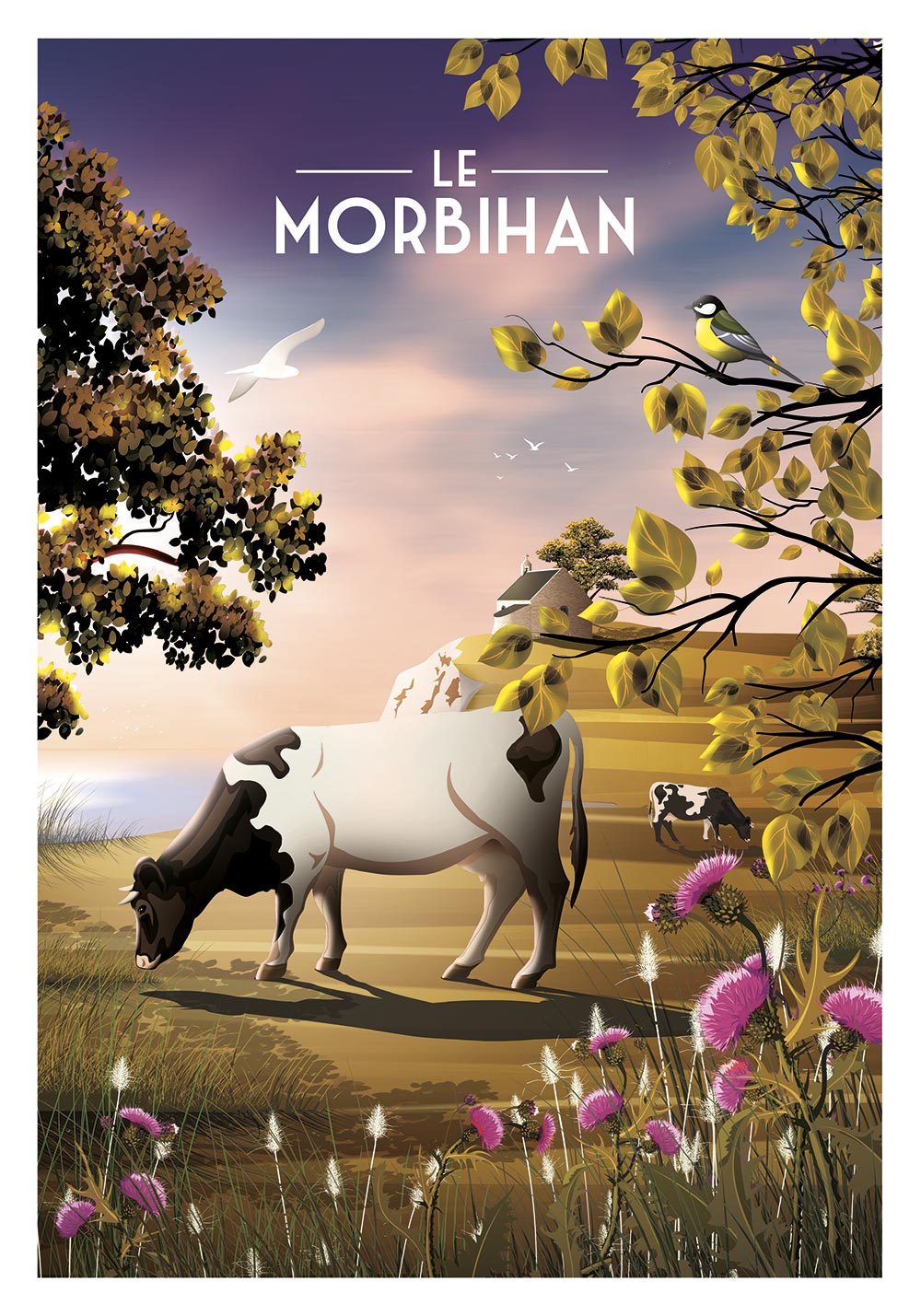 Affiche Morbihan parc naturel régional Bretagne entre terre et mer Poster entrée