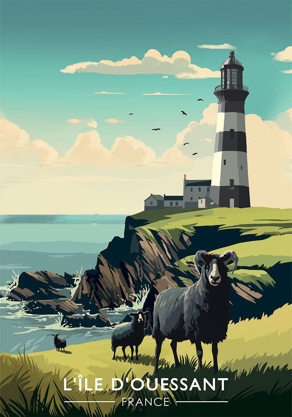 Affiche Île d’Ouessant – Poster de voyage