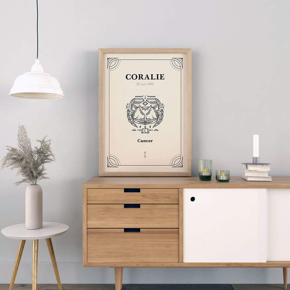 Affiche prénom signe astrologique Cancer