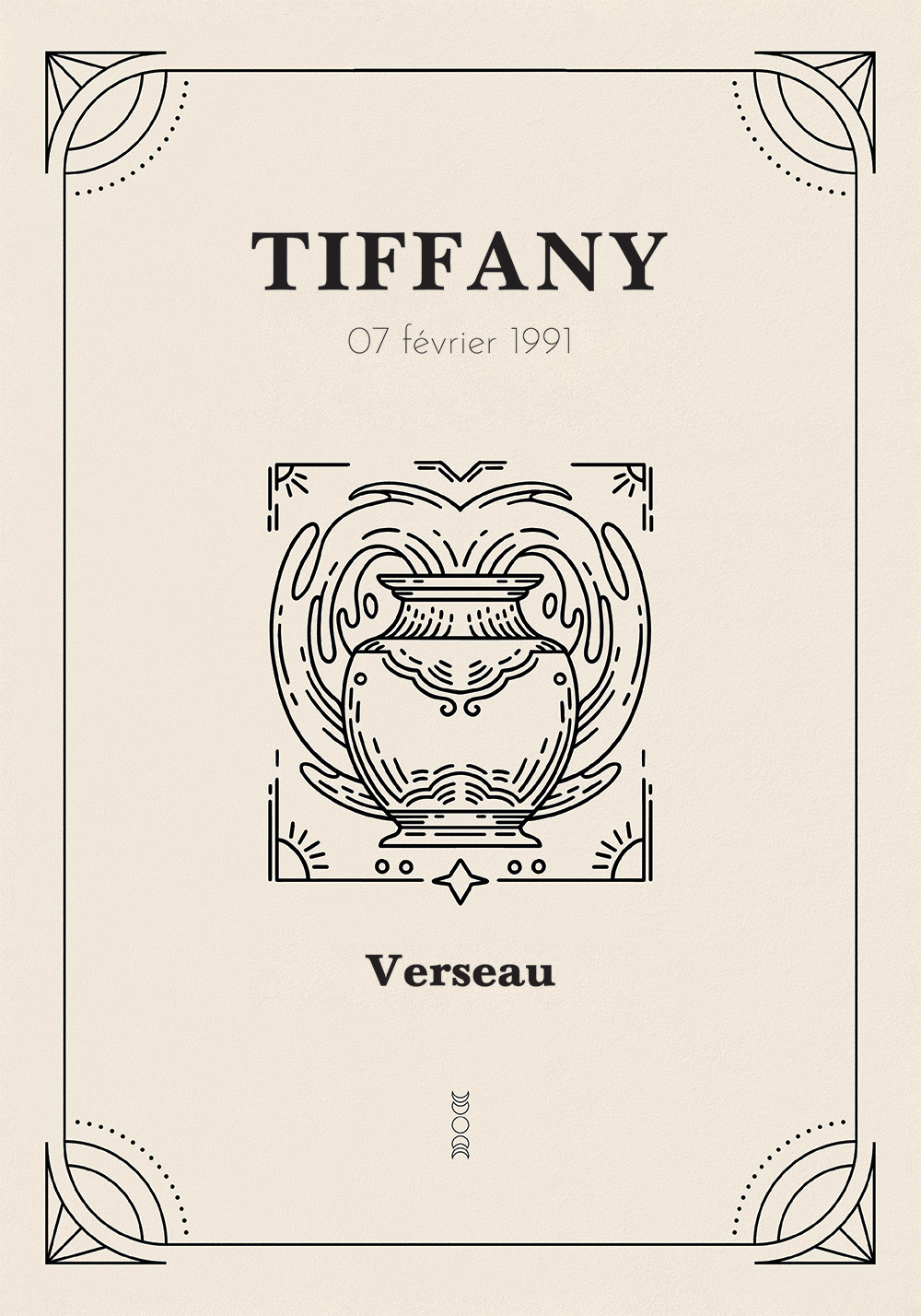 Affiche Verseau personnalisée