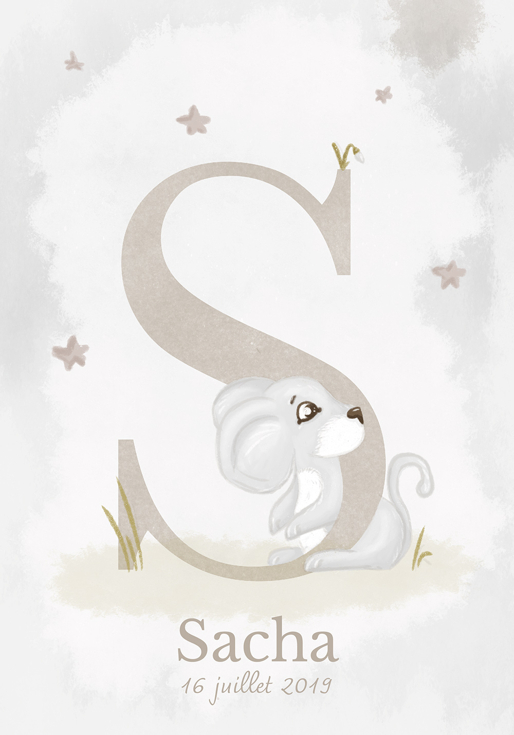 Affiche Prénom Enfant – Lettre S – Poster Personnalisé