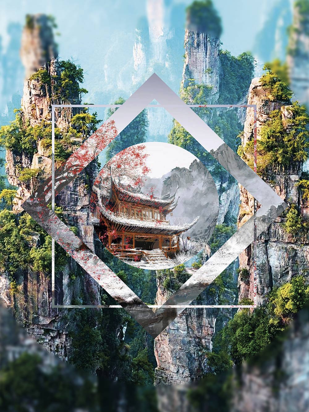 Poster Temple Asiatique