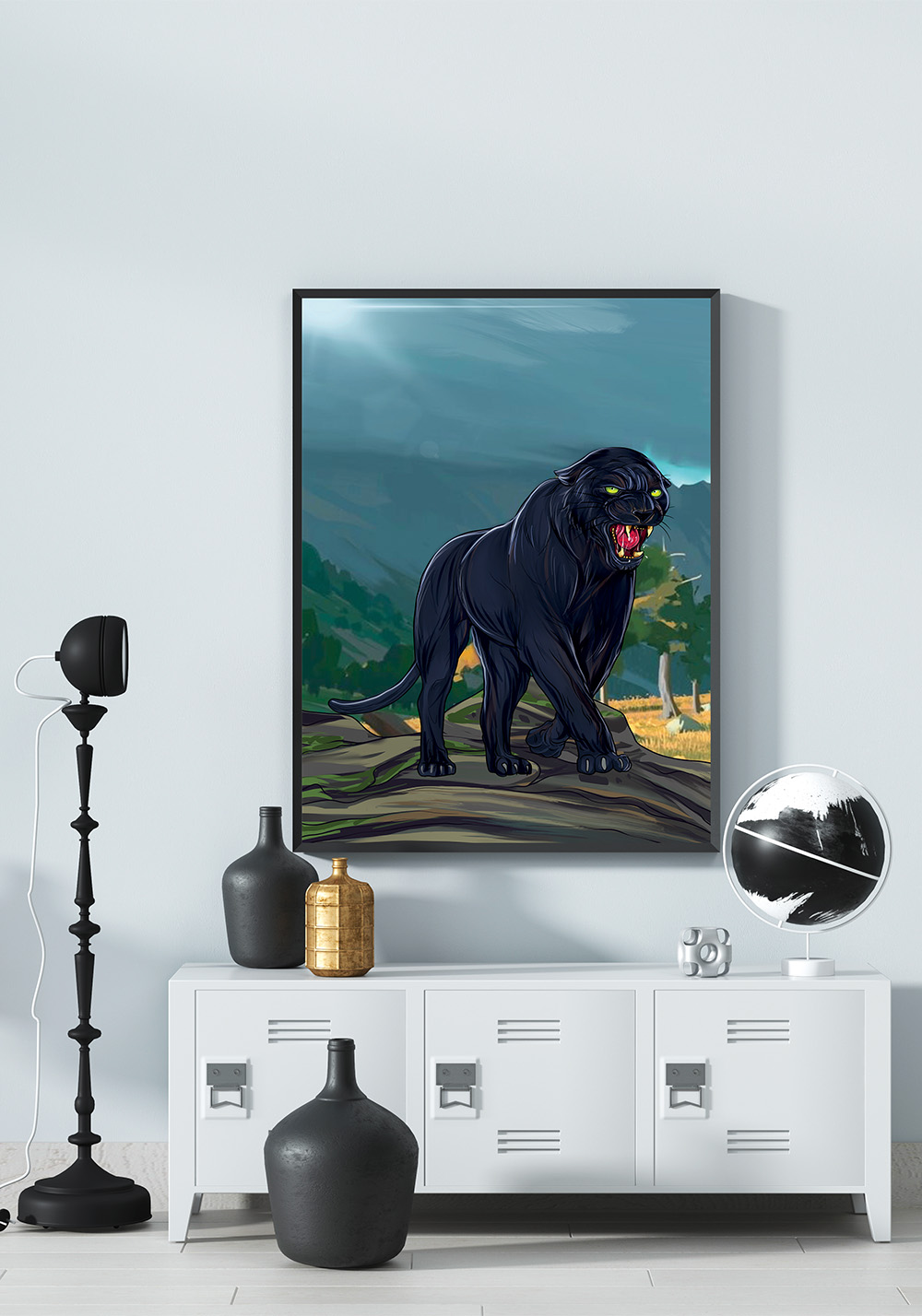 Déco colorée panthère
