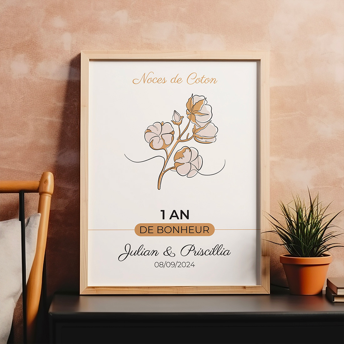 Illustration mariage noces de coton