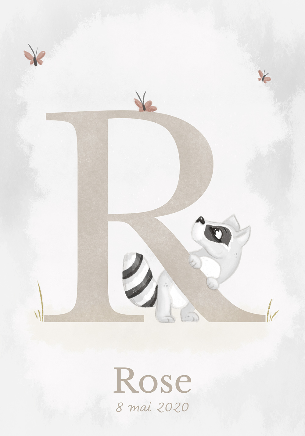 Lettre alphabet R cadeau de naissance Décoration murale chambre