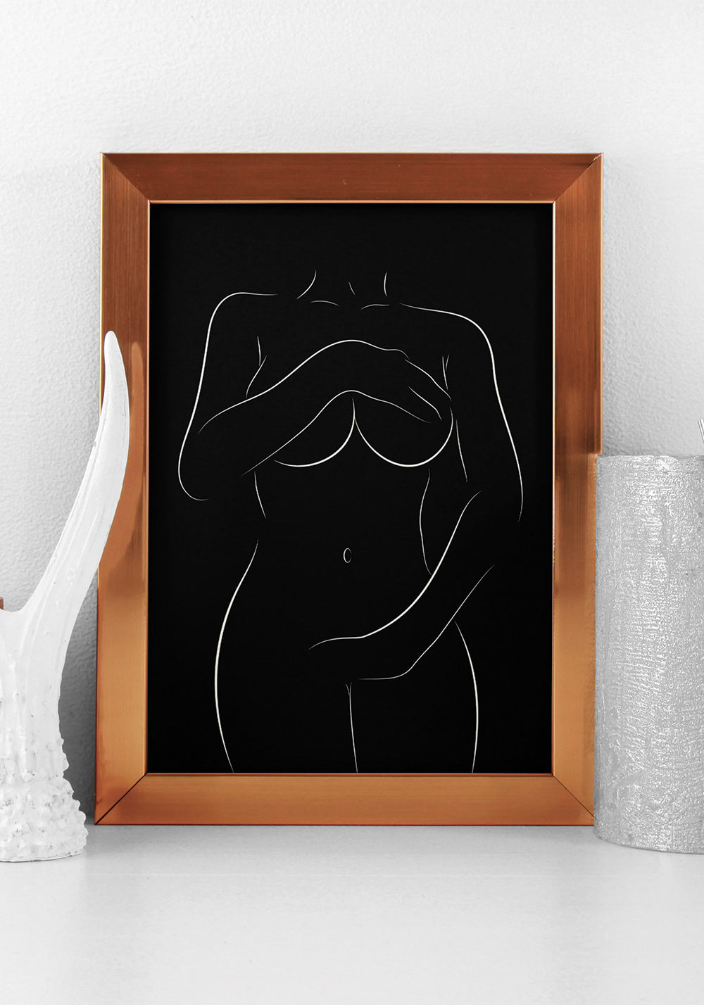 Line art femme minimaliste Affiche Artcamia