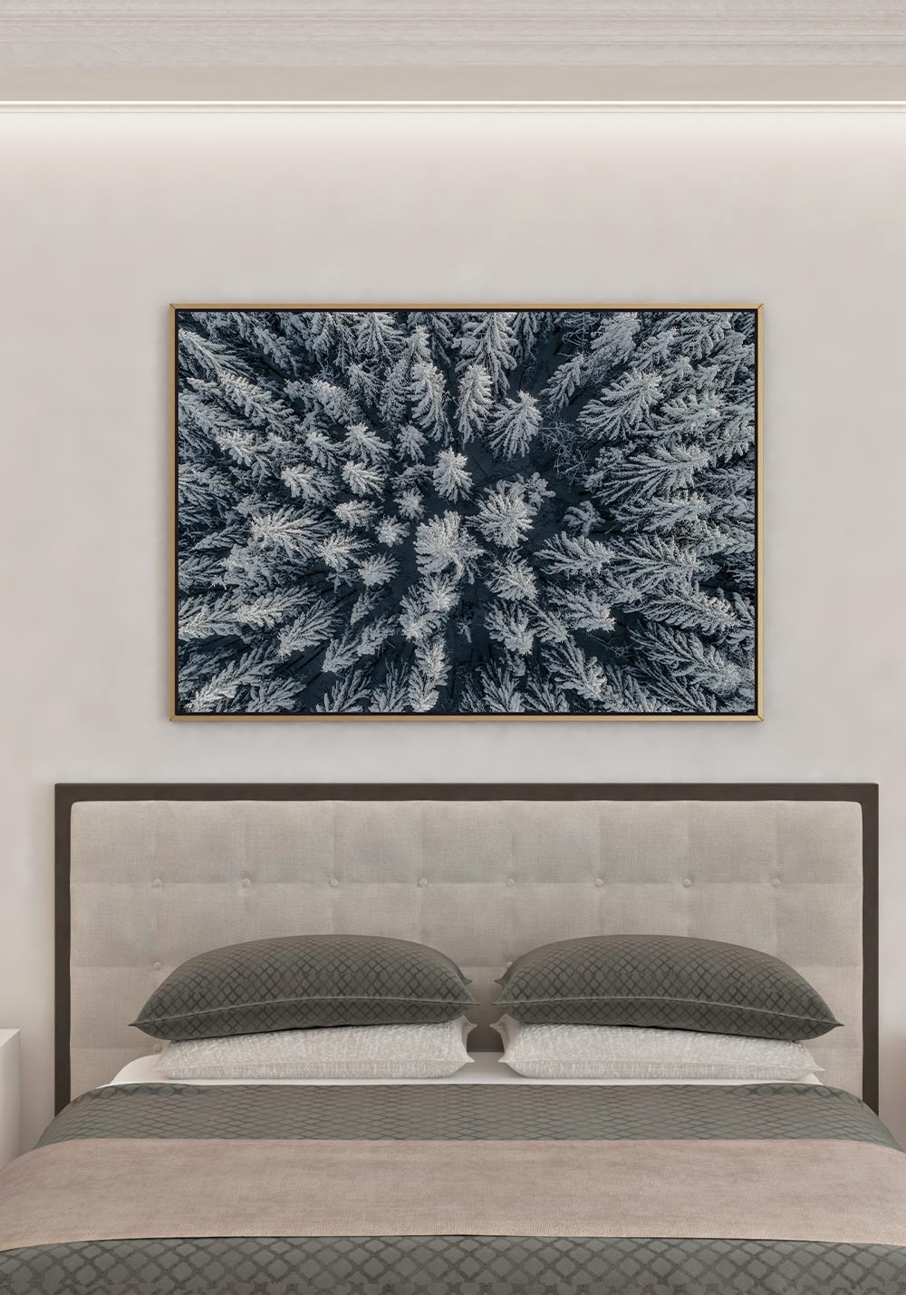 Paysage montagneux arbres neige Artcamia