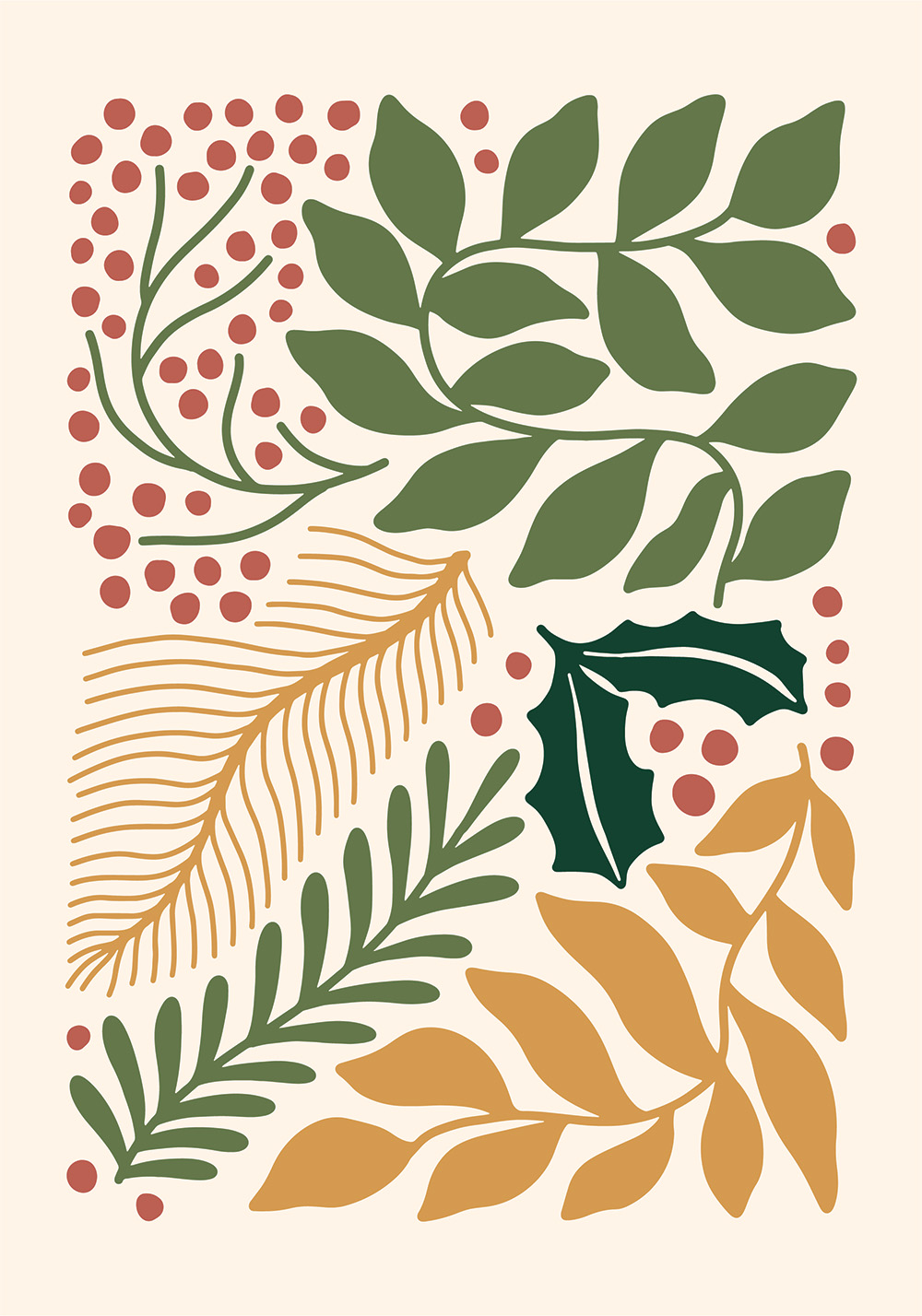 Poster botanique hiver
