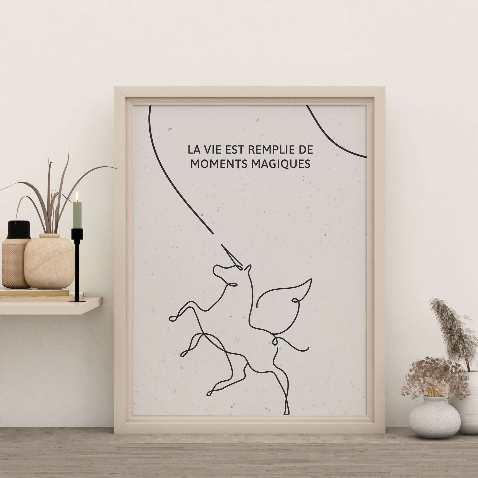 Poster féérique licorne
