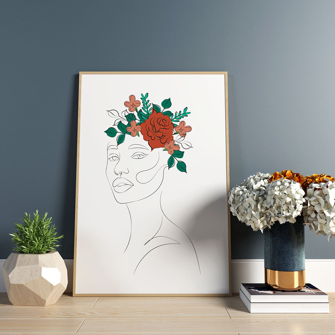 Poster fleurs cheveux