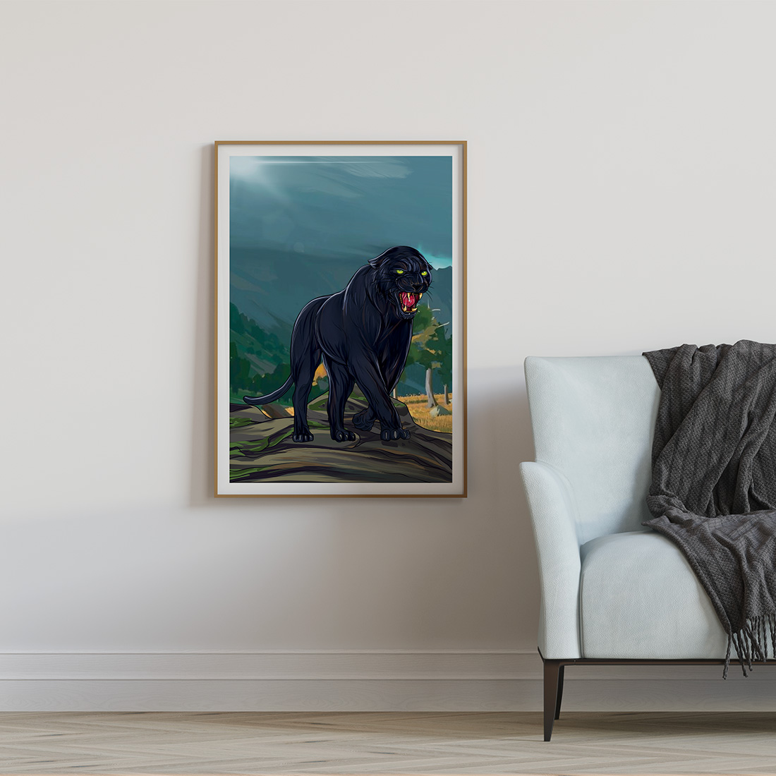 Poster léopard noir